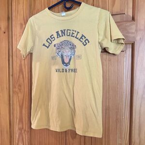 Yellow Graphic T-Shirt with Leopard Print